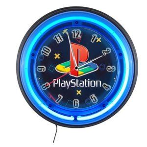 PlayStation LOGO NEON BLUE CLOCK NEW